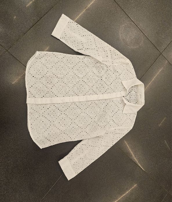 ZARA риза памучна дантела XS-34