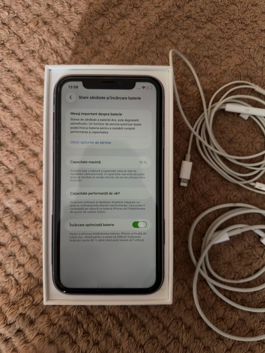 iPhone 11 Purple Full box-64 gb, Impecabil + 3 Huse Cadou