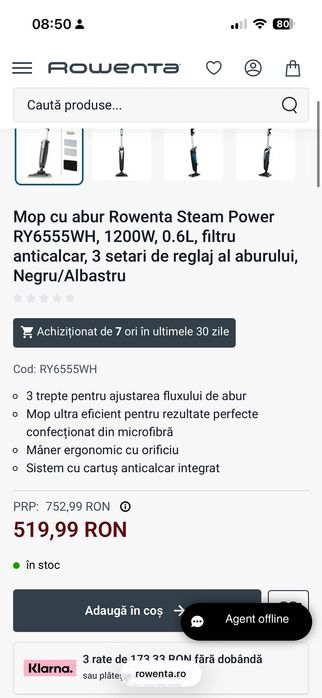 Mop cu aburi Rowenta