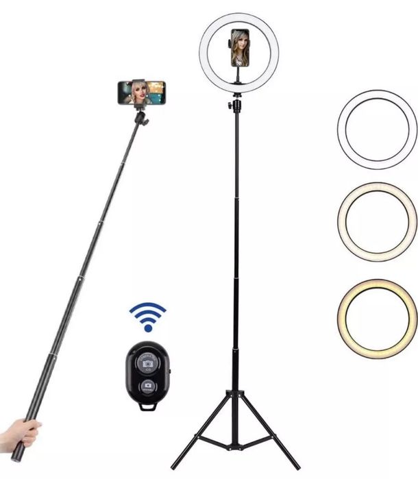 Професионална Селфи LED Ринг Лампа с Трипод USB Дистанционно