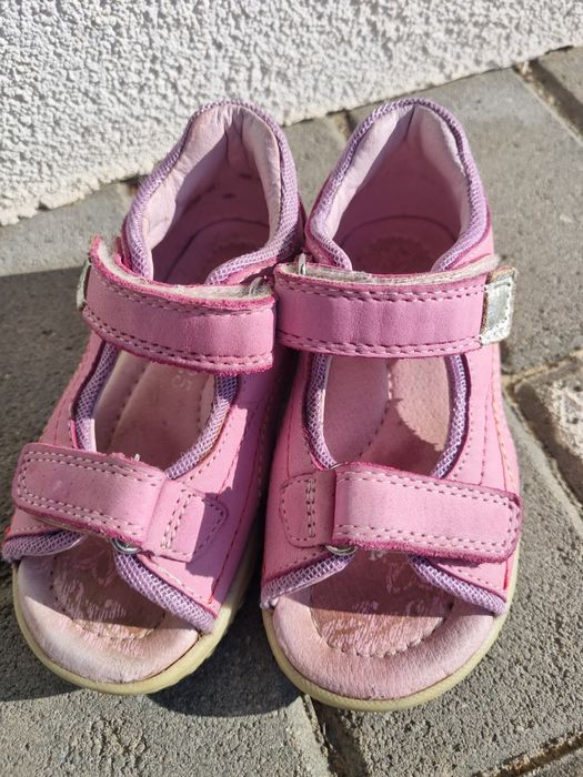 Sandale fete D.D. step de piele roz + sandale Lasocki maro -mărimea 25