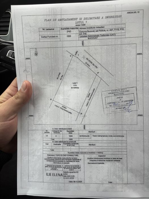 Teren intravilan Palilula 1000mp