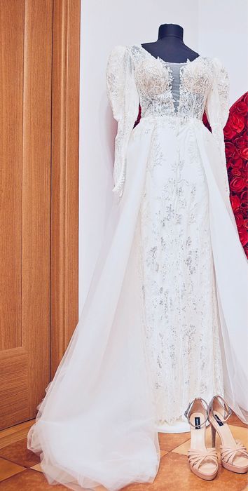 Rochie de mireasa - Lamarie - cu trena detasabila