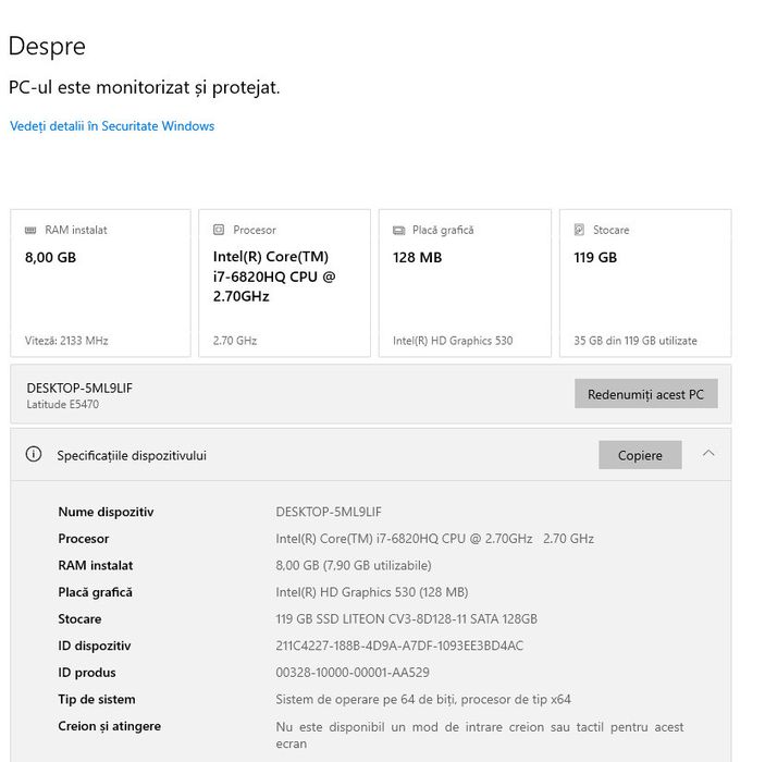 Laptop Dell Latitude E5470 i7-6820HQ