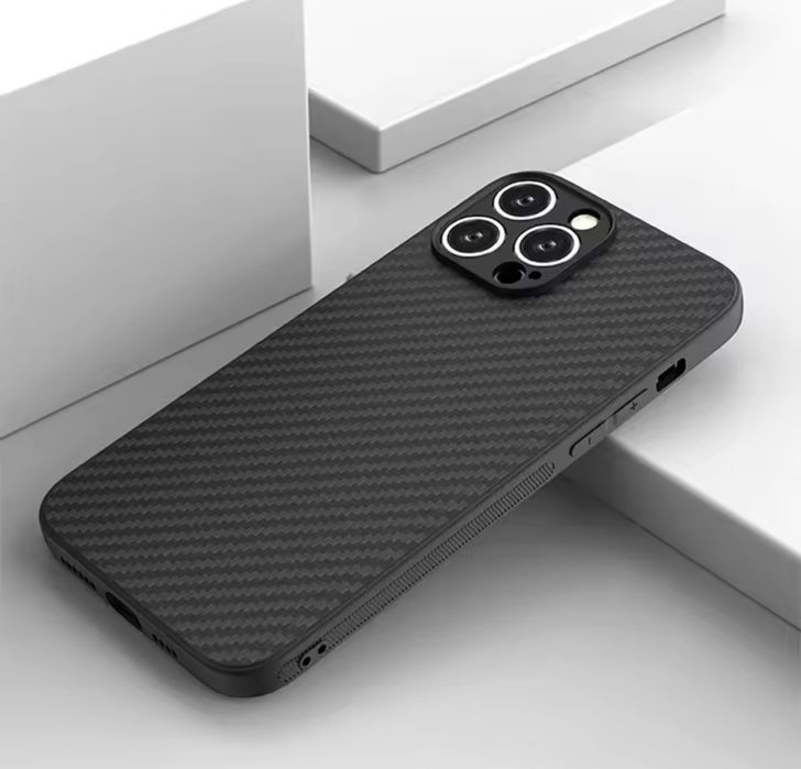 Iphone 12/13/14/15/16 PRO MAX Husa Silicon Ultra Slim Model Carbon