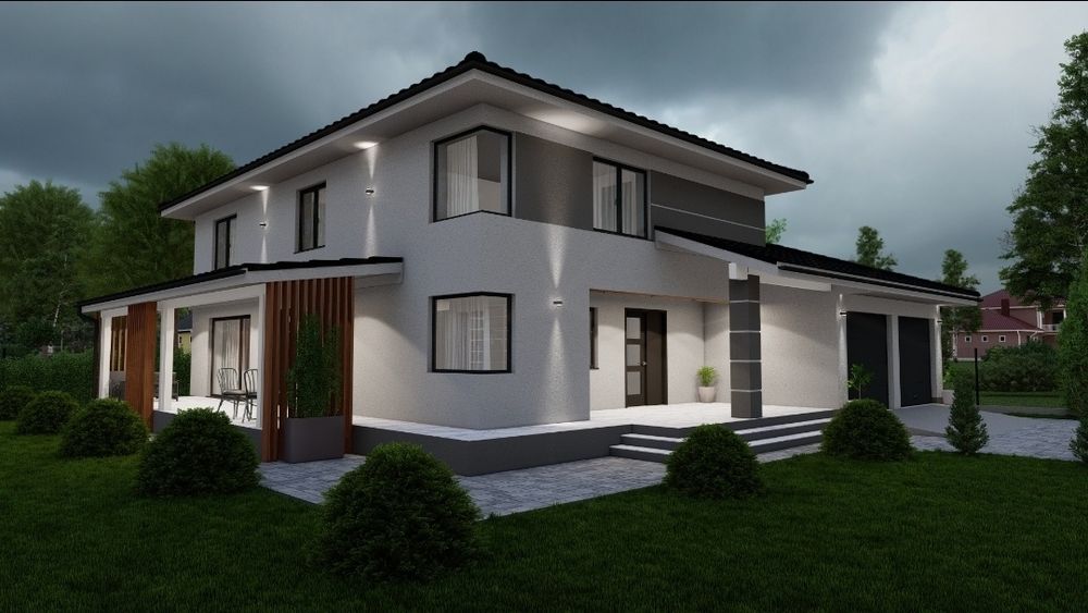Casă la roșu P+1+Subsol, 295 mp utili, teren 9,6 ari