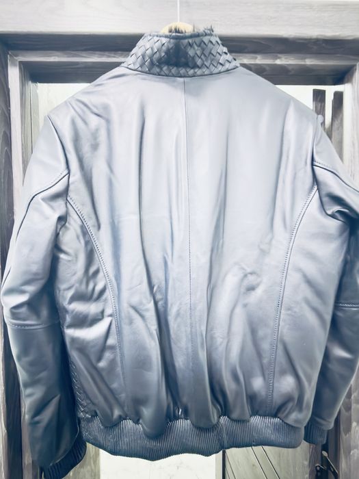 Кожанная куртка из натуральной кожы,плетёная часть ручная работа