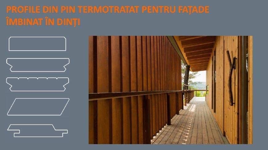 Lemn termo tratat - fatade, deck , placari PIN FRASIN