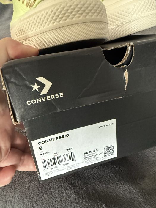 Converse tenesi dama cu platforma culoare verde lime marimea 40 noi