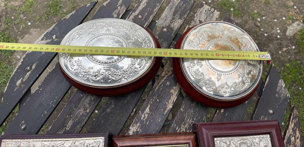 Casete de bijuterii din mahon si argint 925