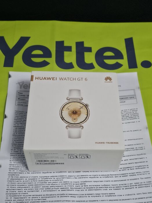 ЧИСТО НОВ 41mm Huawei watch GT6 | GT 6 Гаранция Yettel 2028 White