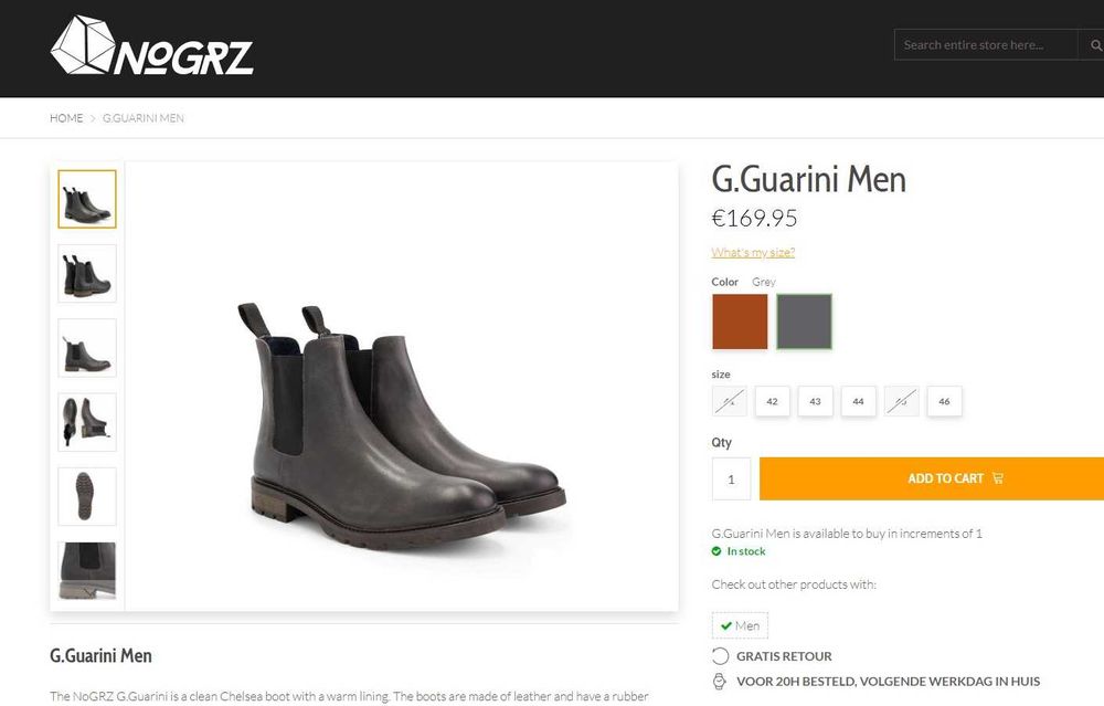 Ghete chelsea 43 premium NOGRZ Holand piele naturala