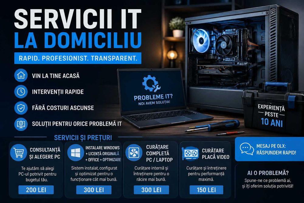 Servicii IT la Domiciliul Windows/Office/Optimizare/Licenta