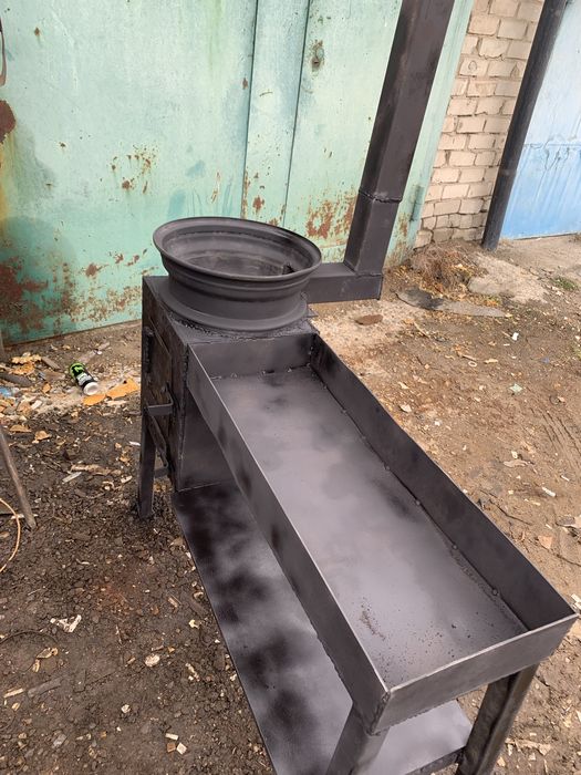 Печь под казан с мангалом