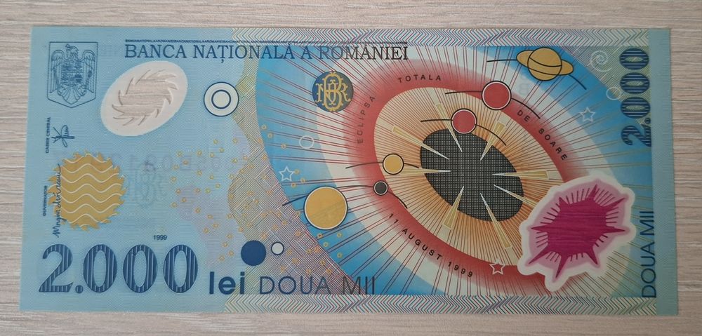 Monezi vechi + o bancnotă 2000 lei cu eclipsa