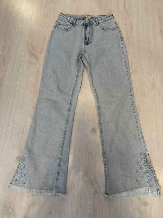 Denim City Светло Сини Дънки с Перлички