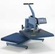 Ръчна топлинна преса с електронно регулиране на време и температура.