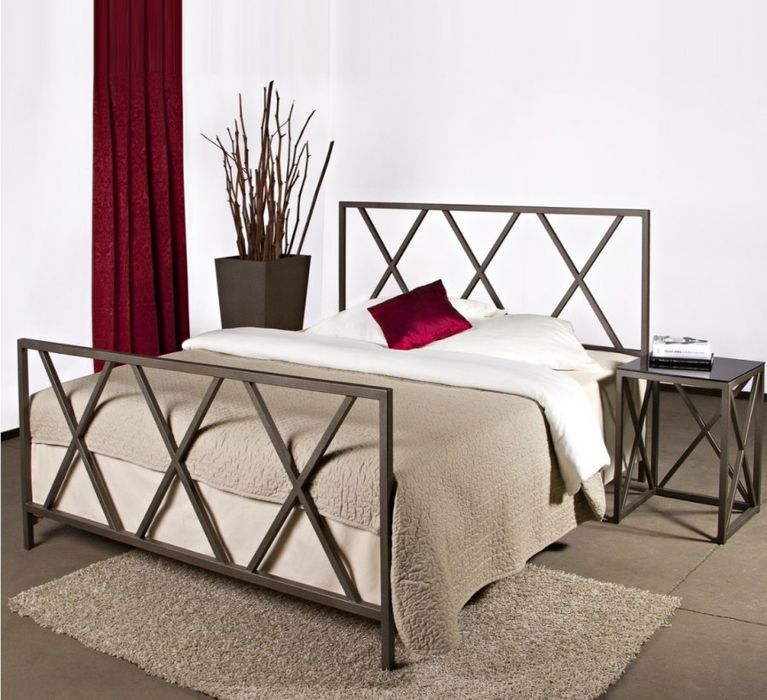 Кровать  Металлическая с Тумбами 1х, ЭКСКЛЮЗИВ, Krovat temir
