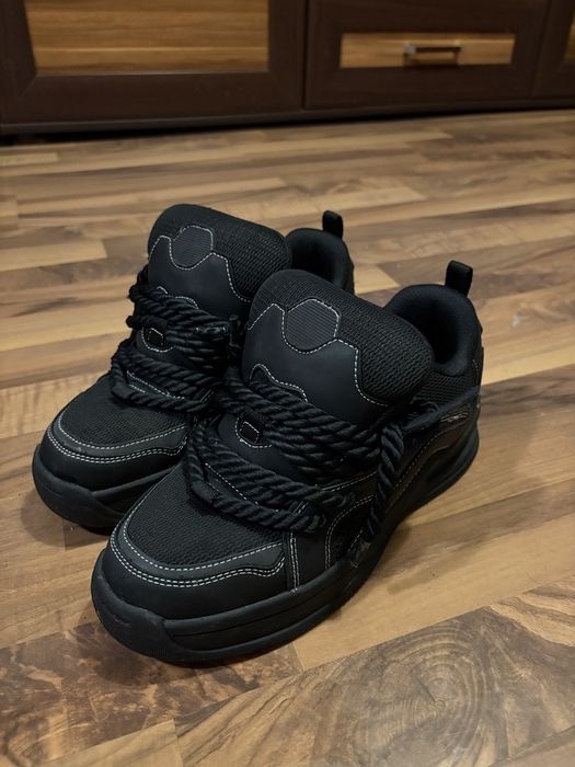 (Lanvin dupe) Zara chunky rope skate sneakers black Y2K