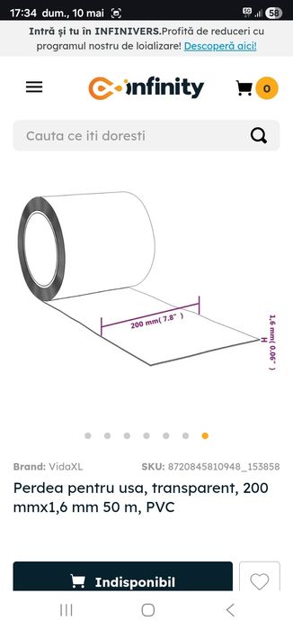 Vând perdea pvc 30 metri