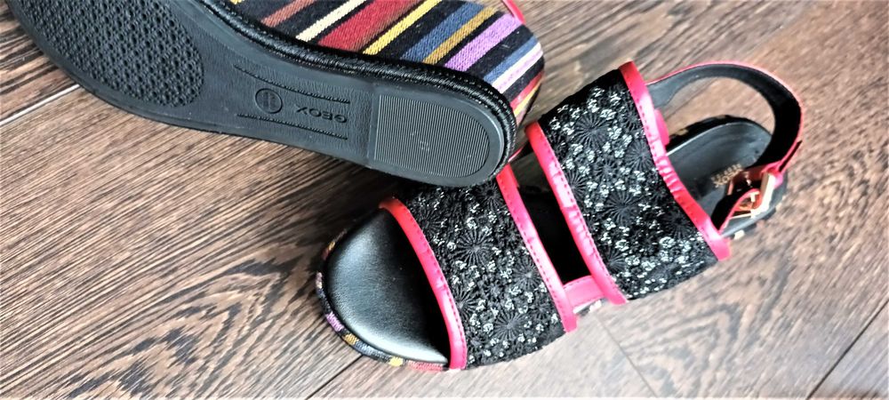 GEOX sandale colorate, cu platforma inalta, marimea 38