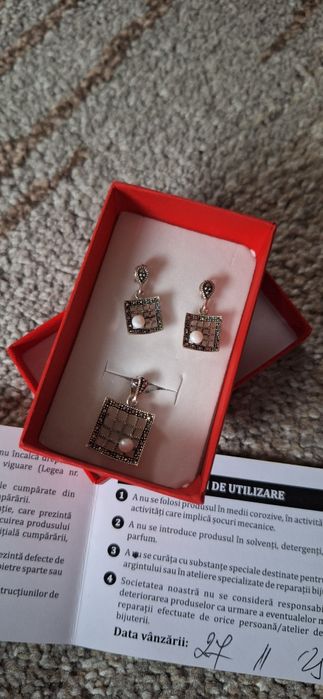 Set pandantiv si cercei argint