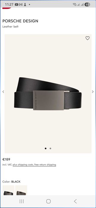 Мъжки колан Porsche Design 110 см черен