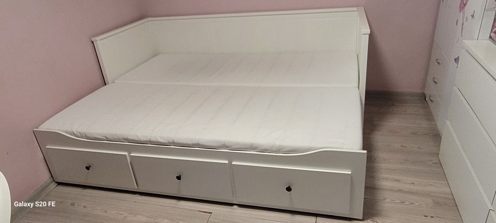 Pat cu cadru divan 3 sertare Hemnes