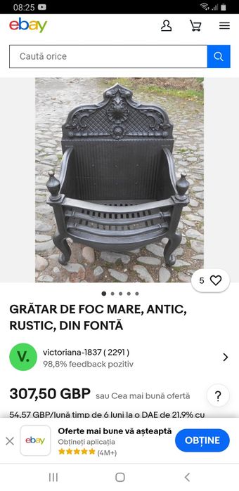 Arzător fontă șemineu.