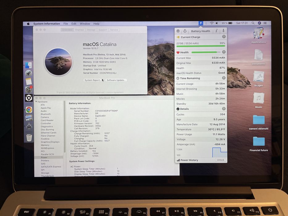 Laptop Apple MacBook Pro Mid 2014, 8GB, 512 SSD