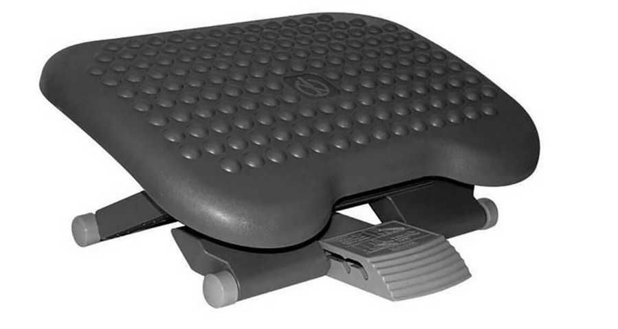 Suport picioare birou, F6031, ajustabil, plastic negru, 46x34x11 cm