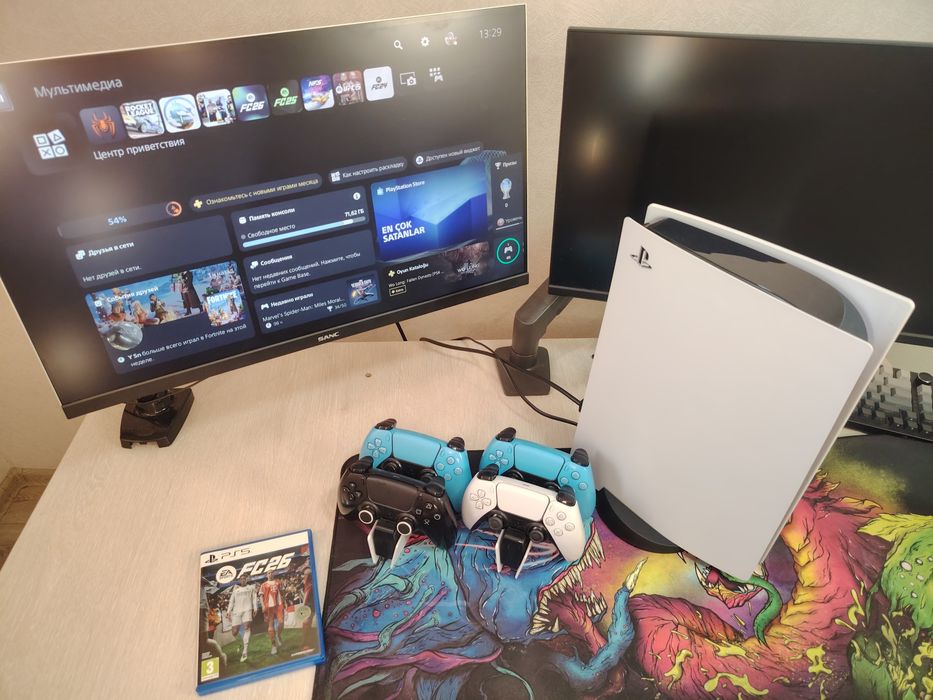 Playstation 5 + 4 джойстика + игры