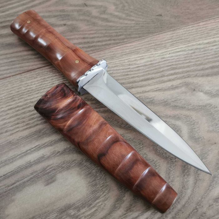 Нож кама с кания  и дръжка от естествено дърво HTWM-100 !