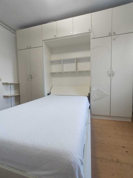Set mobilier + pat incorporat mobila Mdf alb cream white lucios