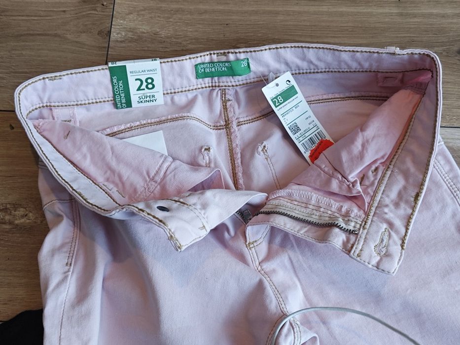 Blugi Skinny Jeans United Colours of Benneton Roz Pink 28