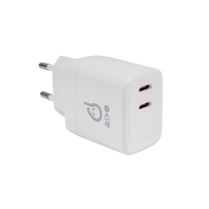 Încărcător Rețea Spacer GaN 45W, Power Delivery, 2x USB-C