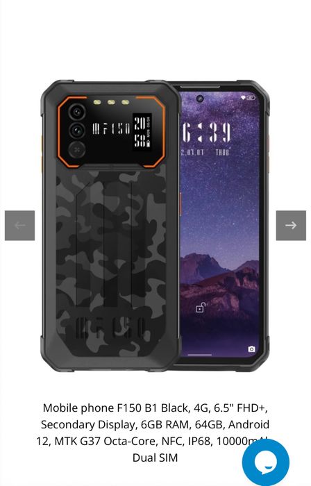 Telefon Rugged MF150, doua displaynight vision, sigilat,transport Zero