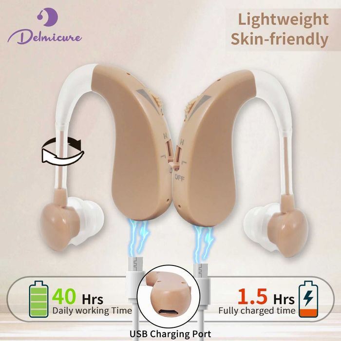 Set de Aparate Auditive Delmicure VHP-1204 Reîncărcabile - Aurii