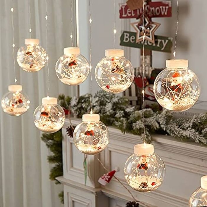 Декоративни коледни лапми завеса