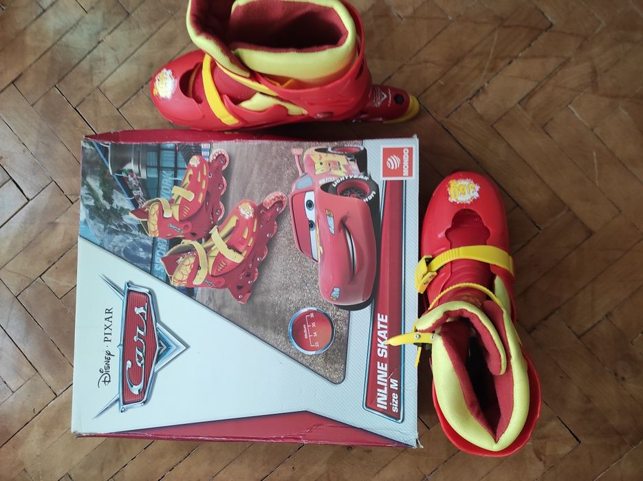Role copii Mondo ajustabile, marimi 33-36, 4 roti, in linie, Cars