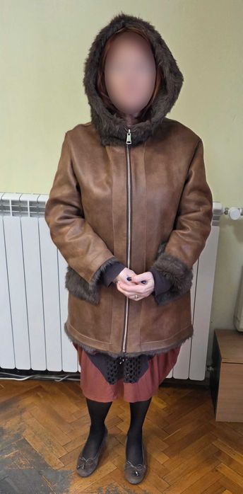 Италианско кожено палто с ДВЕ лица