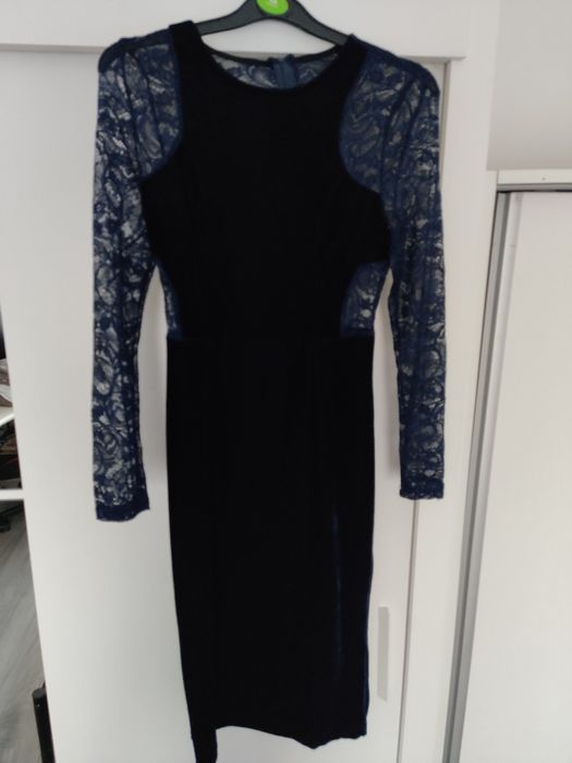 Rochie catifea și dantela bleomarin, S