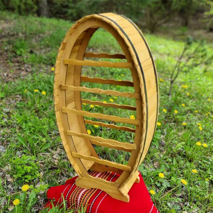 Дървена поставка за Вино с форма на Буре 8, 12, 20 бутилки етажерка