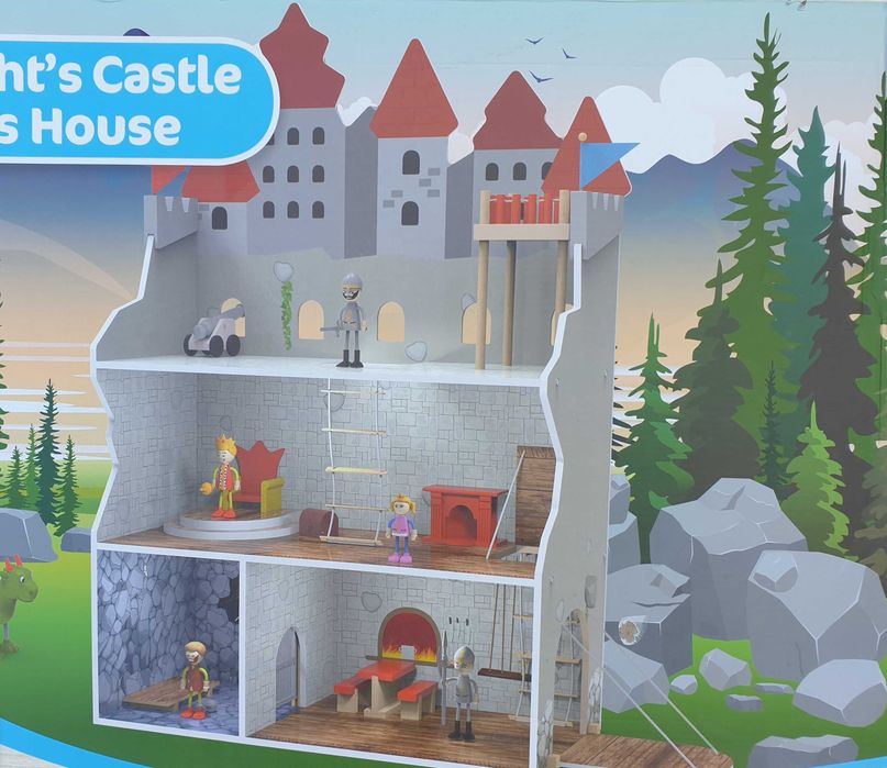 Casa de papusi/Castel de lemn/Cetate de jucarie, inaltime 1m