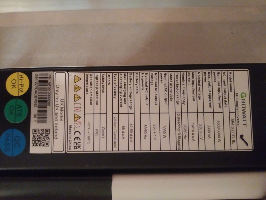 Соларен инвертор Growatt SPA 3000 - 3kw