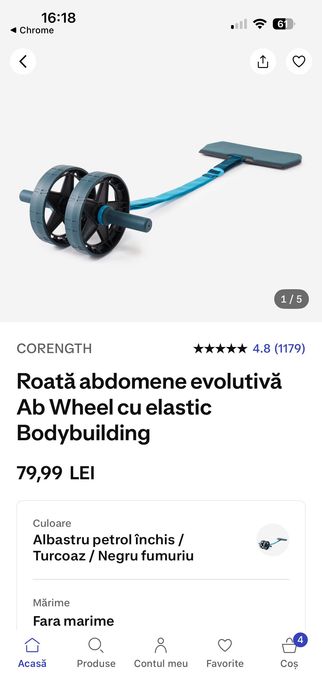 Roata abdomene ab wheel decathlon
