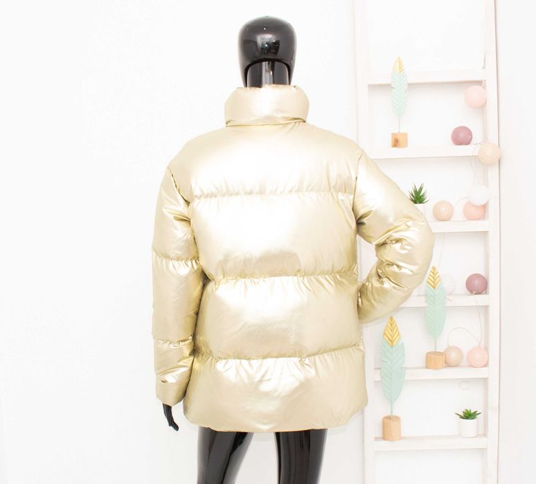 Tommy Hilfiger Icons Gold Puffer дамско яке златно пълнеж пух RARE S