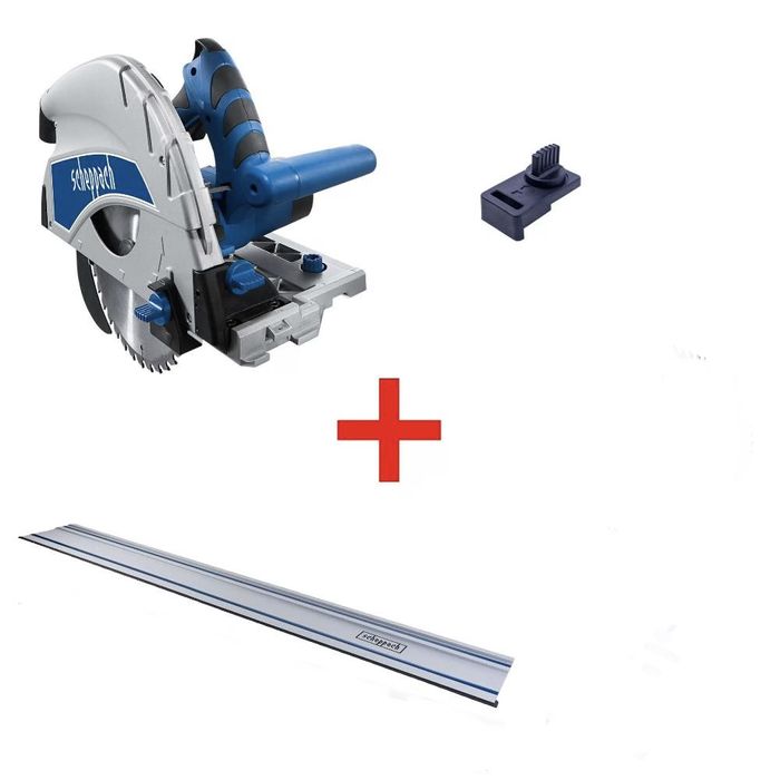Ръчен потапящ циркуляр Scheppach PL75  1600W + водеща шина  150см/20см