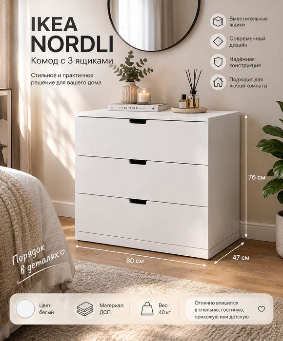 Продаю оригинальный комод IKEA NORDLI