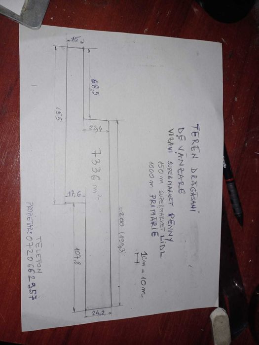 Teren intravilan zona centrala Dragasani/ 7336 mp